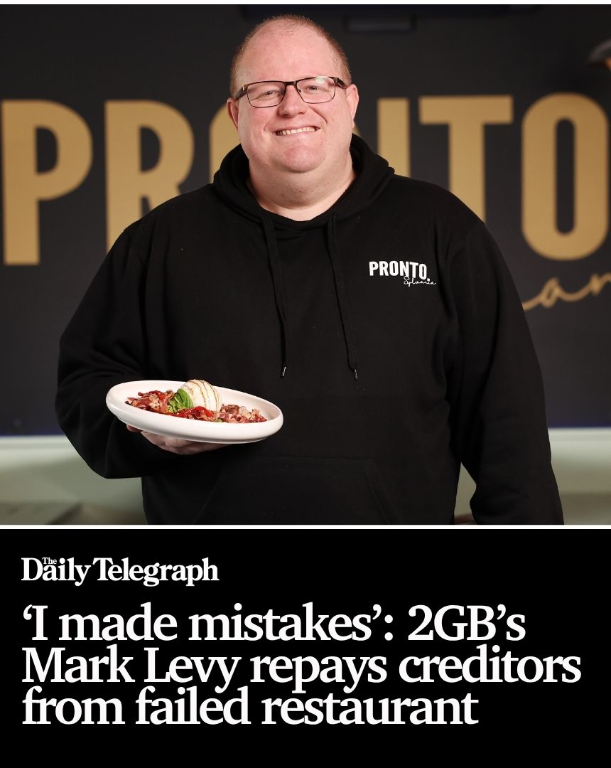 dailytelegraph's tweet photo. 2GB host Mark Levy has repaid all $674,119 owed to creditors after his Sydney restaurant collapsed, refinancing his home to ensure no one lost a cent ➡️ https://t.co/FoQCidN0X4

Get the news first with The Daily Telegraph app: https://t.co/nwh13xF0HY https://t.co/HbR2ZQyDsC
