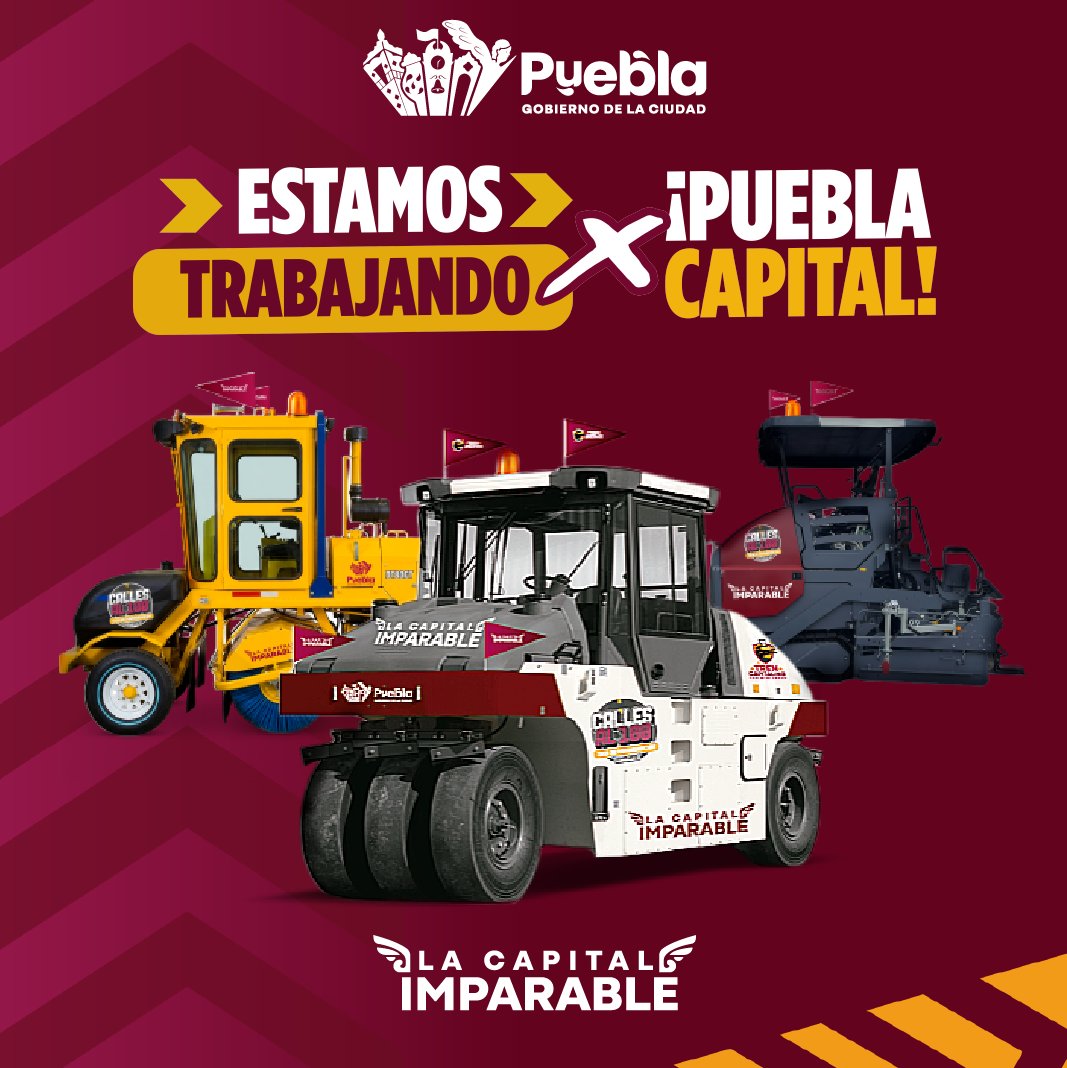 CE_Mexico's tweet photo. 🚜 Calles al cien #Puebla https://t.co/GjVJ02xlNp