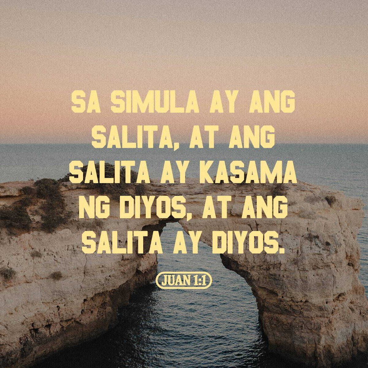UnconMusings's tweet photo. Juan 1 (ASND) 
1 Nang pasimula, naroon na ang tinatawag na Salita. Ang Salita ay kasama ng Dios at ang Salita ay Dios. 2 Sa simula paʼy kasama na siya ng Dios.

#GospelofJohn #AklatniJuan #BibleReading #DailyBibleVerse #UncontainableMusings https://t.co/ciKnDSTOsg