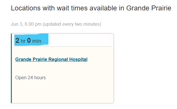 YYCCowboy's tweet photo. *NEW* Here’s a look at the wait times in Red Deer, Edmonton &amp; Grande Prairie! *REMINDER* These times do NOT include EMS Crews waiting, nor those arriving requiring immediate medical intervention. RED/ORANGE = High Wait times - Purple + Yellow = Extreme wait times! /22 https://t.co/35kDH2ijJW