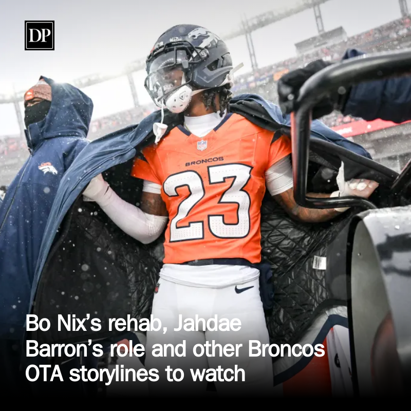 PostBroncos's tweet photo. Bo Nix’s rehab, Jahdae Barron’s role and other Broncos OTA storylines to watch https://t.co/dukoPsikND https://t.co/fxSnqvi5y4
