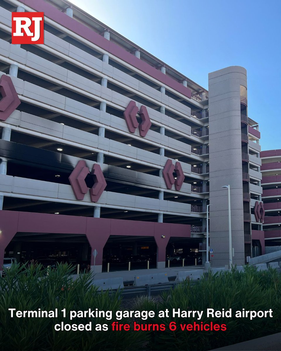 reviewjournal's tweet photo. A fire involving six vehicles on Wednesday at Harry Reid International Airport has prompted the closure and evacuation of the Terminal 1 parking garage, officials said.
DETAILS: https://t.co/347f5cG6oK https://t.co/E0ULYN1oTM