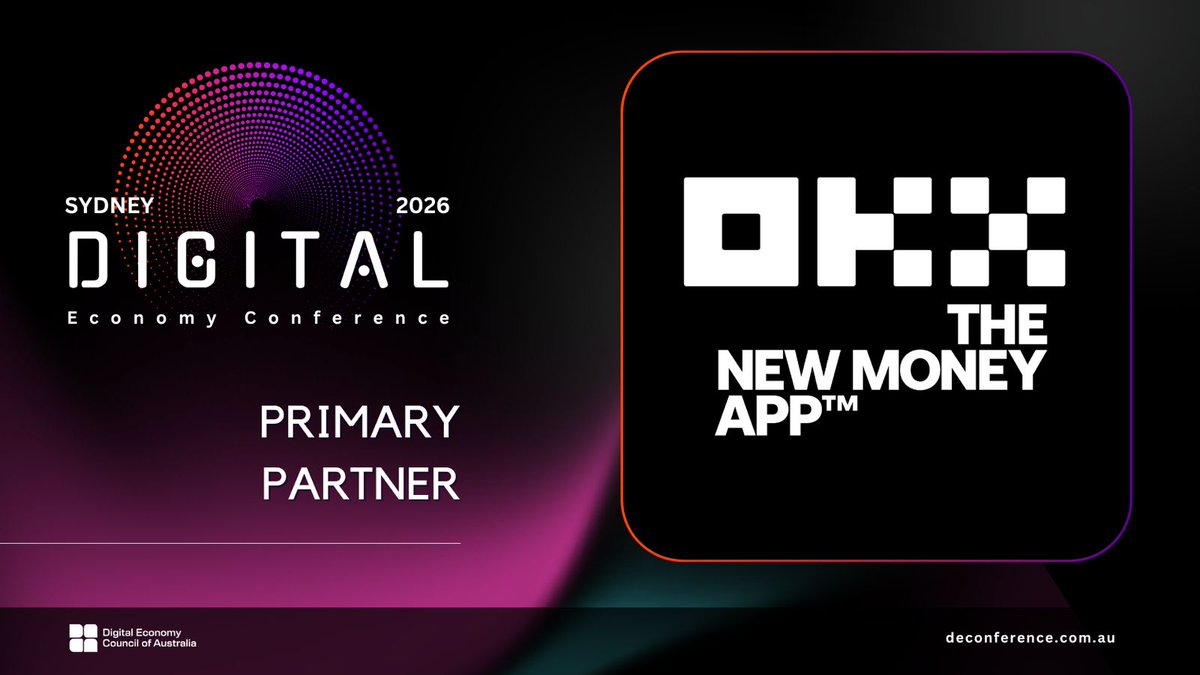 DECAustralia's tweet photo. We are thrilled to welcome back @okx as the Gold Partner for #DECA2026! 🎉 Join us June 15–17 at the Sheraton Grand Sydney. With the new Digital Assets Framework, digital assets are now the critical infrastructure of our financial system.
🎟️ Tickets: https://t.co/rvvAURhEPA https://t.co/jC8ZPC6E0z
