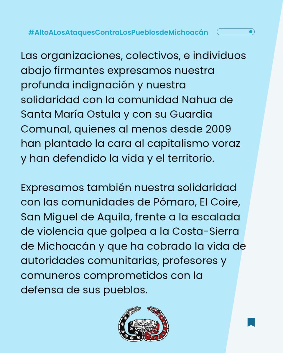 CNI_Mexico's tweet photo. "Los pueblos de México enfrentan una misma realidad: la  guerra de despojo del capital, la expansión de poderes criminales que avanzan sobre los territorios comunitarios mientras las autoridades incumplen su obligación de garantizar la vida y la seguridad de la población" https://t.co/F3ychoqcor