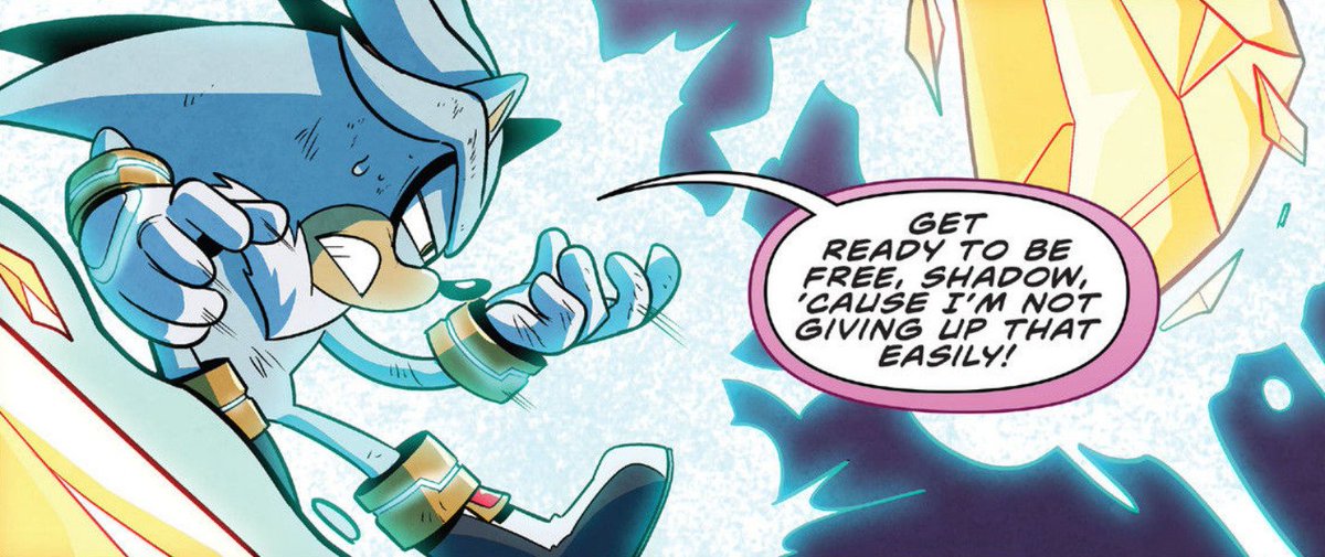 PrettyFluffyBoy's tweet photo. No matter how the odds are stacked against him or how dire things get, Silver the Hedgehog does not give up.

He hardly even knows how to, and he's outright offended at the mere suggestion of it. His desperate determination and stubborn hope are what kept him alive this long. https://t.co/s9zK8ZUsZ9