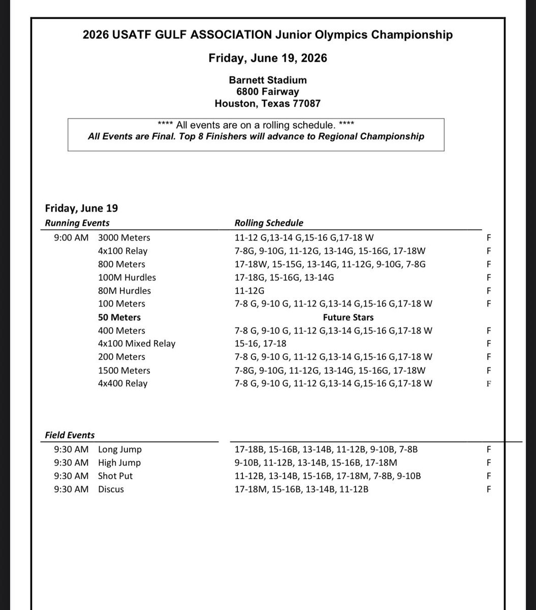 OfficialCLStars's tweet photo. The Road to California starts June 19-20th 

Let’s work 

#CLStars #USATF #trackandfield

25th Anniversary Season https://t.co/yRCBM4Gy6G
