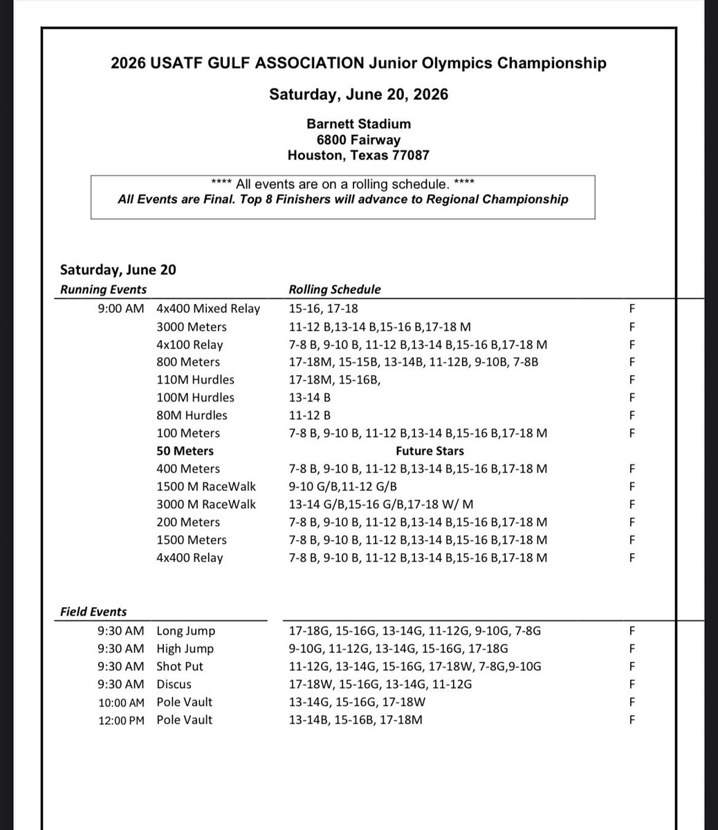 OfficialCLStars's tweet photo. The Road to California starts June 19-20th 

Let’s work 

#CLStars #USATF #trackandfield

25th Anniversary Season https://t.co/yRCBM4Gy6G