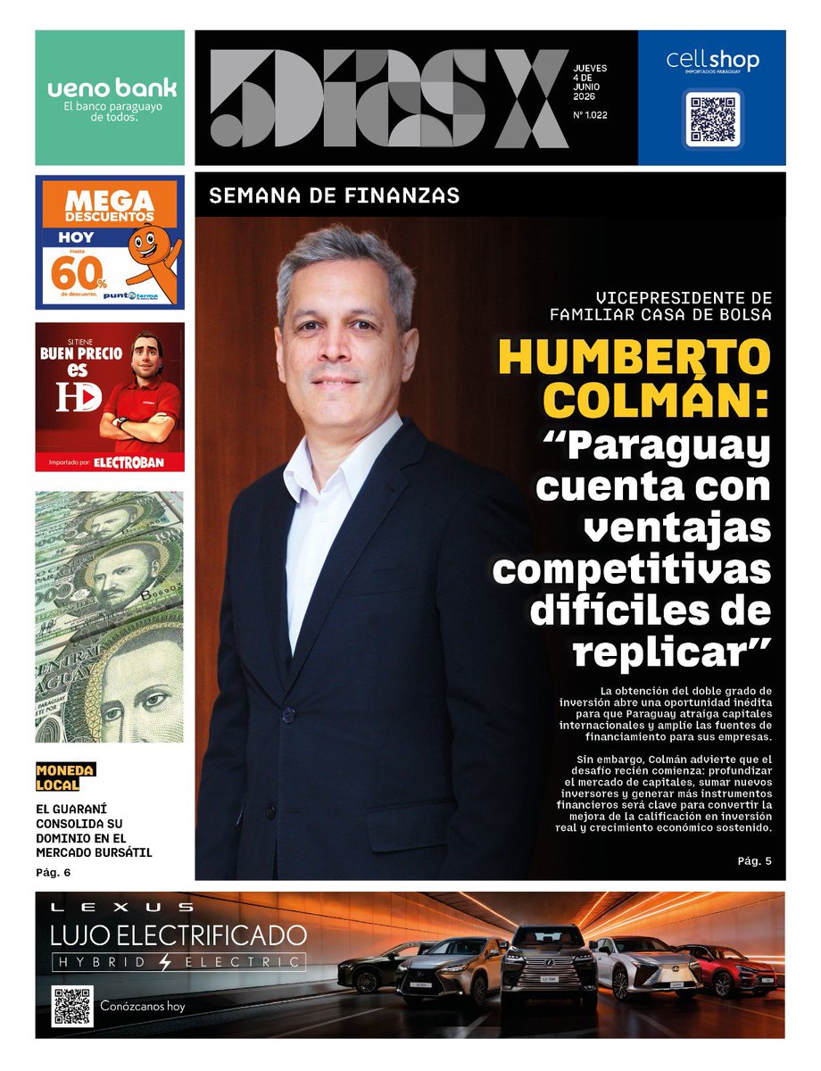 esampras's tweet photo. Portadas principales de @5diasPY #5díasX y @elindepy 04.06.2026 https://t.co/JBFx5FGUIw
