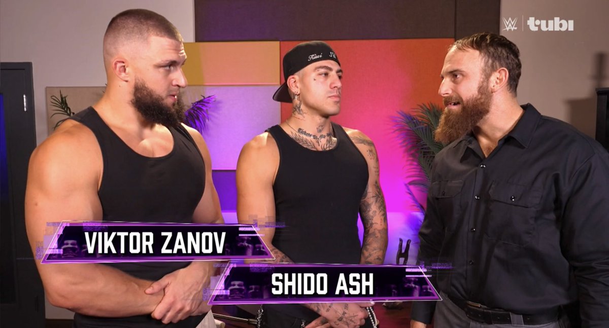 LilLevelUp's tweet photo. Timothy Thatcher tells Shido Ash and Viktor Zanov to make sure nothing goes wrong with Max vs Cappuccino later! #WWEEvolve https://t.co/KKzmkBlW4c