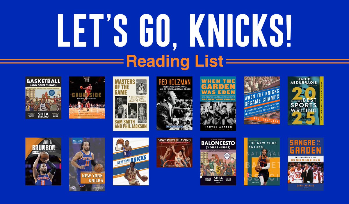 QPLNYC's tweet photo. 🧡 Let's Go #Knicks!
💙 Get Instant Access to these Great Books celebrating the @NYKnicks! 
🧡 All You Need is a @QPLNYC, @BKLYNlibrary, or @NYPL Library Card!
💙 Learn More: https://t.co/wxVrqIGmGu https://t.co/rMAw6X3qGs