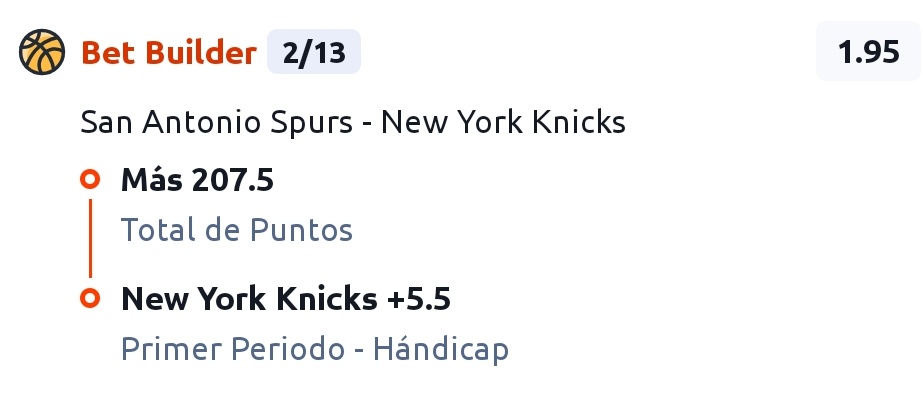ilamadrid_c's tweet photo. @MikloApp #MikloApp siendo mi propio tipster. 
o207.5 + Knicks h5.5 1Q. https://t.co/m50HXKeQQW