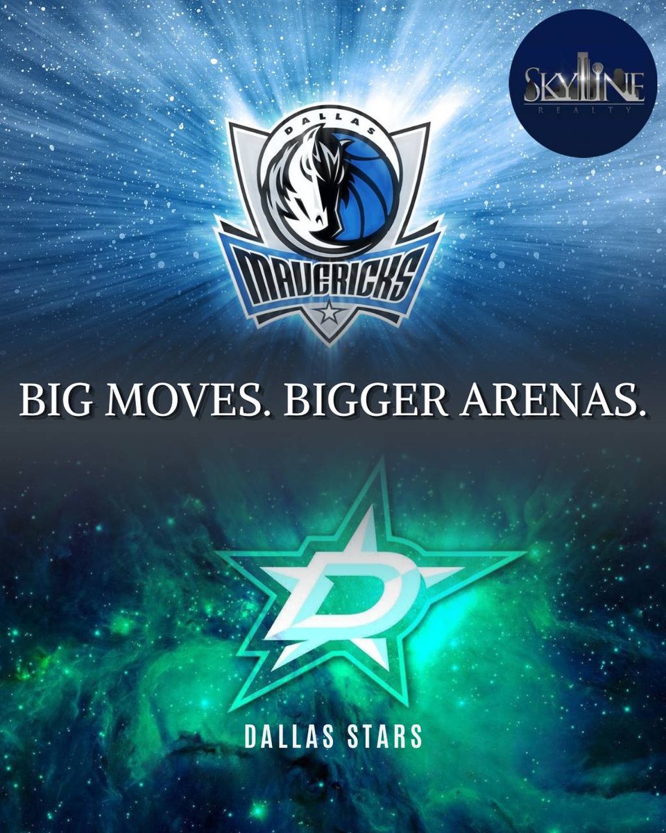 _skylinerealty's tweet photo. In back to back days, the Mavs and Stars both announced plans to leave the AAC. The Mavs head to Far North Dallas, the Stars to Plano. A new era for Dallas sports begins in 2031.🏟️

#DallasMavericks #DallasStars #DallasTX #PlanoTX #DFW #DallasRealEstate #AAC
#SkylineRealtyDallas https://t.co/tTzd6F1yFD
