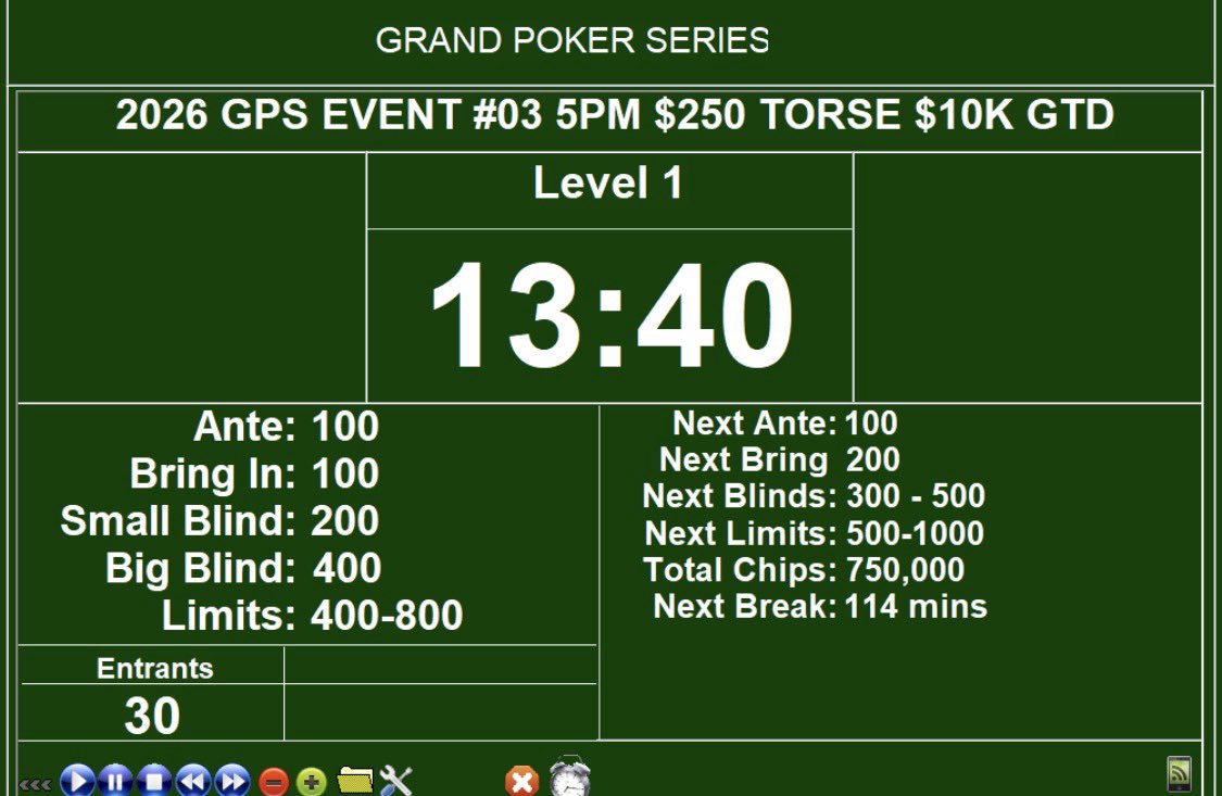 GNLVpoker's tweet photo. Wheels up on Night TORSE. $250/$10K 

#GPS2026 #FreeParking #Event3 https://t.co/nAGJ035VVy
