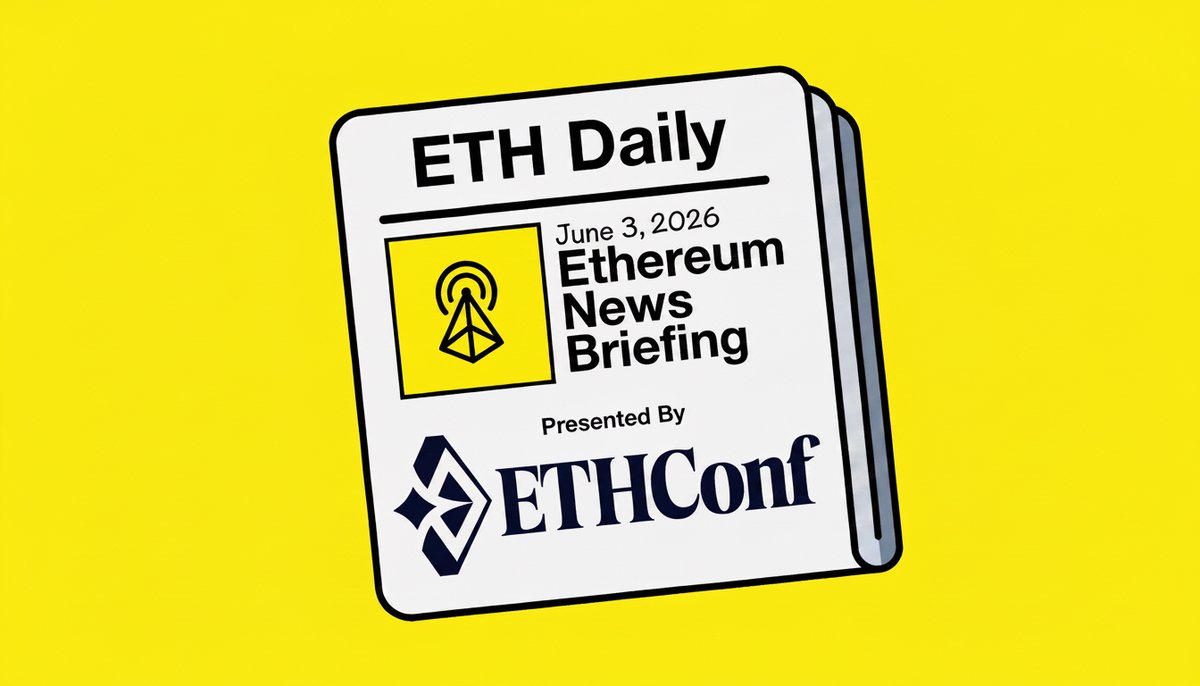 ethdaily's tweet photo. ETH Daily - 3rd June 📰

-KPK ETH Yield Term vault 🏦
-Bitmine 9.5% yield offering 📄
-Devcon8 volunteer applications 🇮🇳
-Mastercard expands stablecoins 🪙

Presented by @ethconf 🗽

https://t.co/Ll8yi8e7TF https://t.co/itXO8RI8Ly