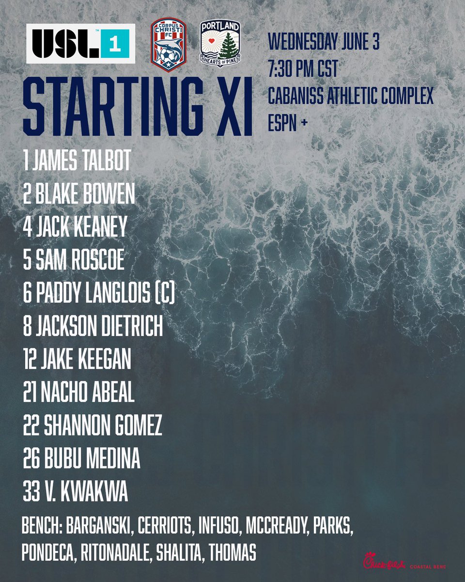 CorpusCFC's tweet photo. Your starting XI. Let’s get it done! 🦈 https://t.co/0KQkleQf1N