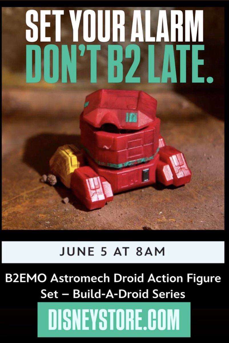 yak_face's tweet photo. Don’t B2 Late. Droid Factory B2EMO available June 5 (Friday) 11am ET at https://t.co/aQDqVfwZf2 #droidfactory #starwars #disneystore #andor https://t.co/FPAdfnaHXW