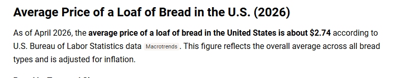LittleManPower's tweet photo. I assess the economy by comparing current bread prices to those in the 1950s. https://t.co/XnhoZ8NbUw
