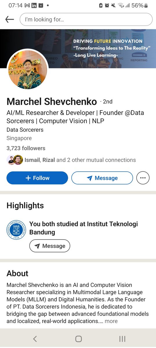 defindal's tweet photo. Tapi di perspektif sistem dan recruiter linkedin jadi misleading gini?

Saran: pindahin ke bagian certification aja.
Convention: education itu utk formal gini.

Ayo lah bangga sama kampus masing-masing. Tiap kampus punya kelebihan dan kekurangan masing-masing.

Atau kalau emang penasaran, kan bisa ambil nanti pas S2 (saya baca sekilas belum lulus S1)

Kalo kaya gini jadi kentara mau jualannya. Soft sell aja, gak perlu trying hard malah bikin gak nyaman.