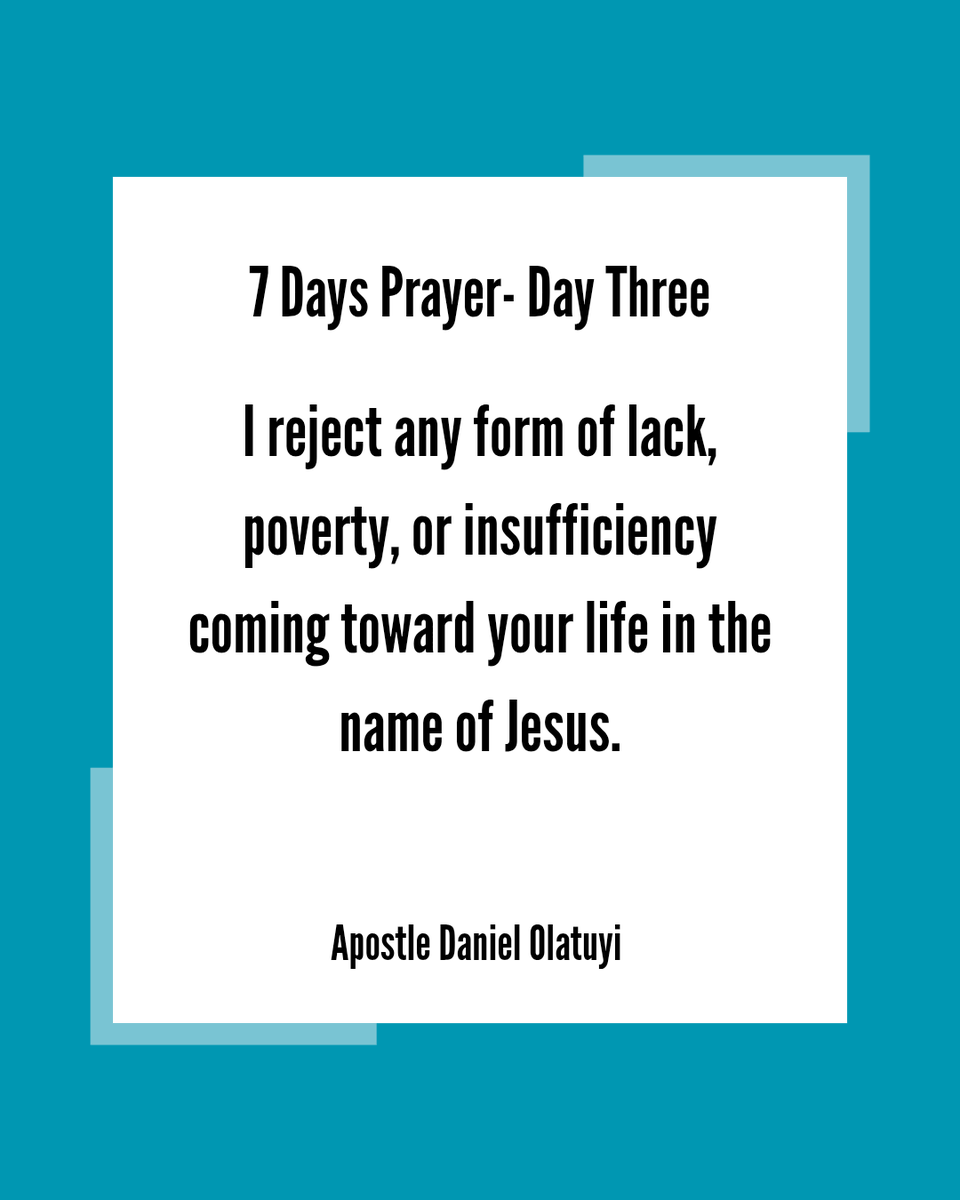 DanielOlatuyi's tweet photo. We declare that poverty has no place in our lives, and that Your blessings, favor, and provision will follow us all the days of our lives.

In Jesus' mighty name, Amen. ✨🙌

#Prayer #Provision #GodOurProvider https://t.co/AUNSNVxwnr