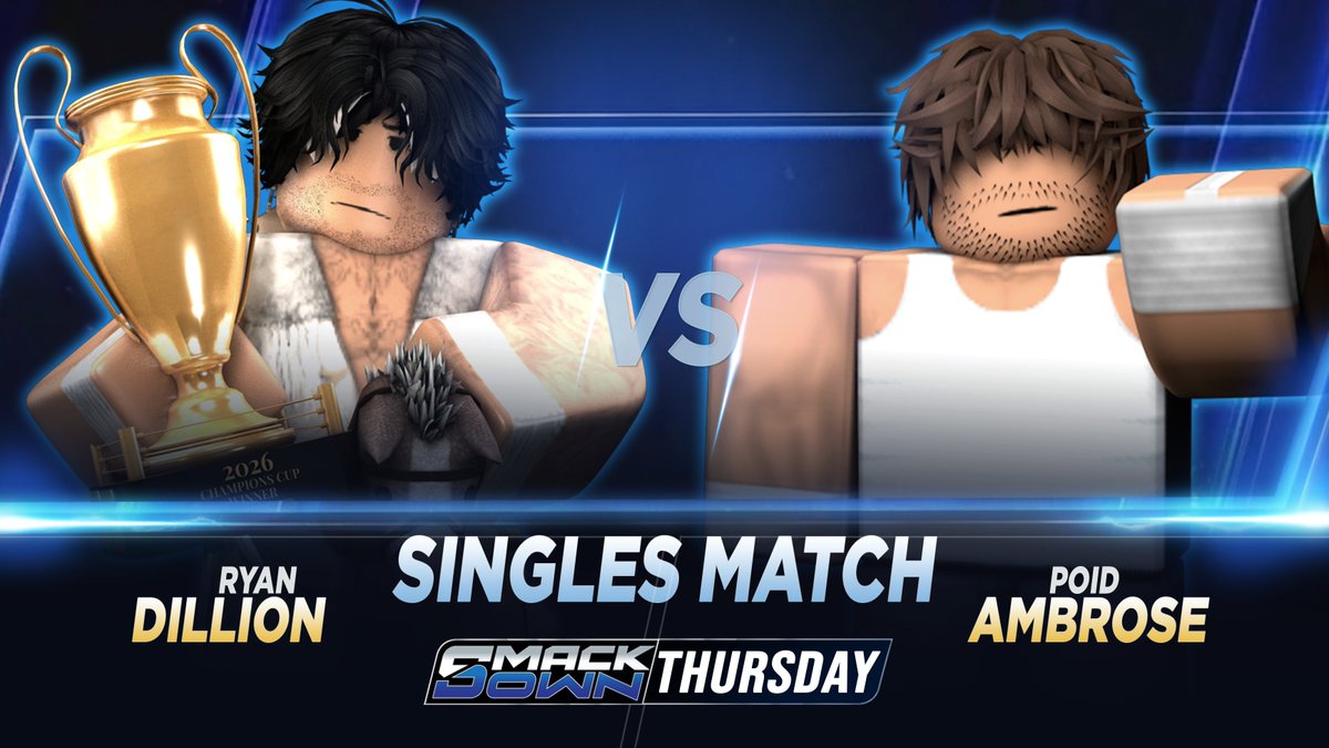 _WWERoblox's tweet photo. Tomorrow Night 🔵 #Smackdown

@DrBartholmew is set to defend his championship against @m1ckmav 
-
@b8pez vs. @mdzeuu 
-
@justin_wfc vs. @p0idsd 
-
@ISAIAHVANDAM_ vs. @ballotinyourbox vs. @ApoloLeaguee 

📸 Thursday 6E/5C https://t.co/1Hn9qecTOP