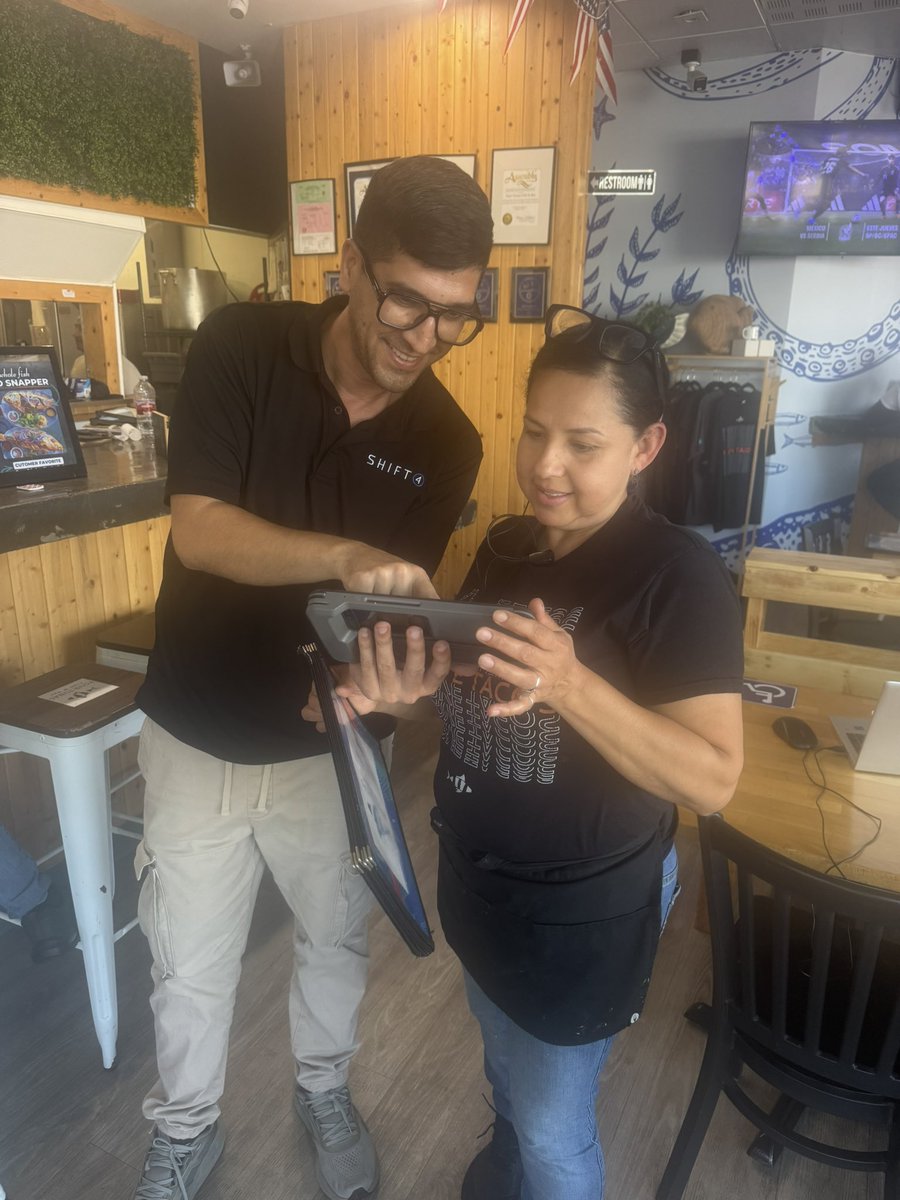 Tanershift4's tweet photo. Shift4Dine New POS sign at Fortunas Fish &amp; Bar in CA! 👊  Again, no matter where you are, we're always there! 🚀🚀😍😍 They loved the new payment system! #Shift4Dine @Shift4 🇨🇾🇨🇾 🇨🇾 https://t.co/2bwNq9Kjhh