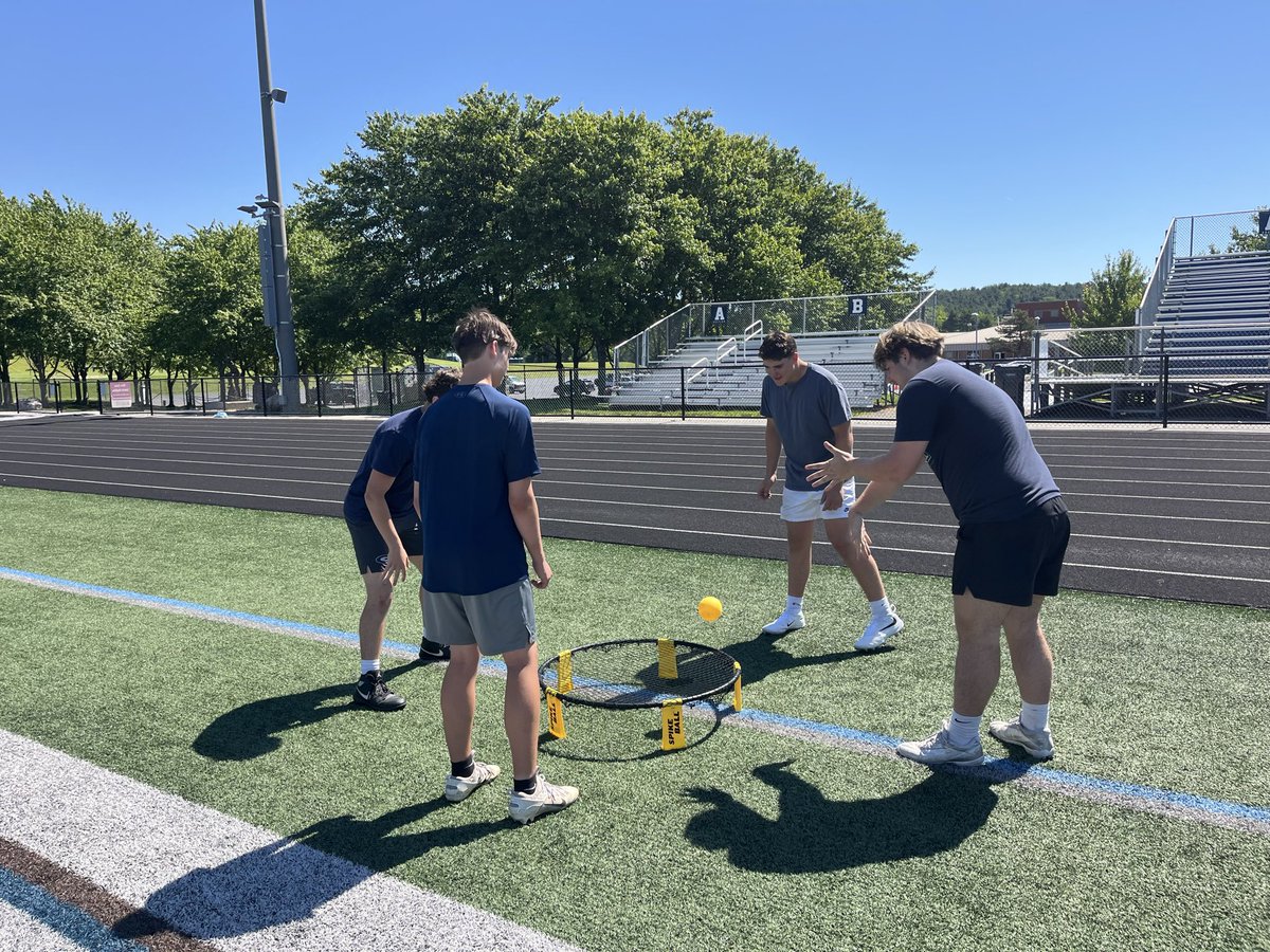 Granville_FB's tweet photo. OL and DL spike ball games to finish practice.  Have fun and compete!! https://t.co/hWwbxiuHEd