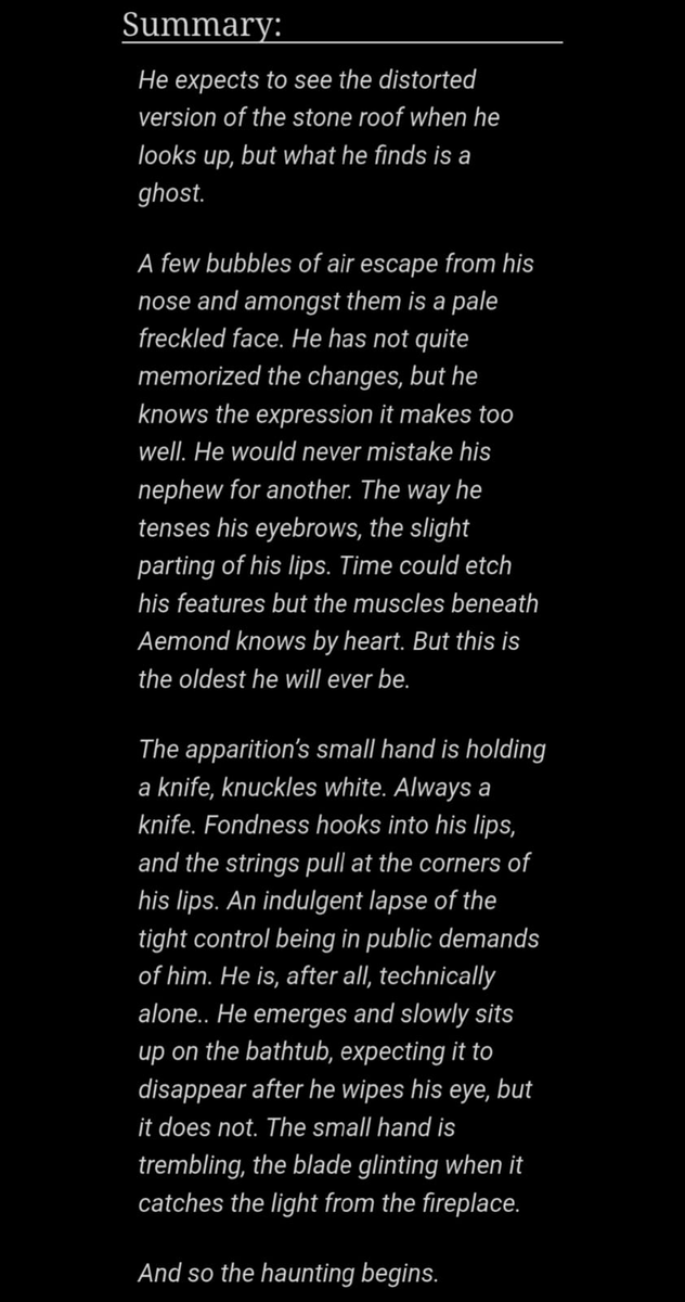 lilin_ghost's tweet photo. The Haunting of Aemond Targaryen

chapter one of my #lucemond ghost lucerys au fic is here, thank you to all who were present in the process, ghosts included.  thank you @tigerchristabel for your contributions. 

it starts with the end... https://t.co/3fjREzq8wP