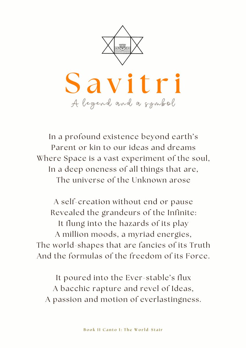 InevitableWord's tweet photo. Daily Verses from Savitri, Book II Canto I: The World-Stair

(Selections from the first edition of Savitri)

#SriAurobindo #InevitableWord https://t.co/035iWStlaI