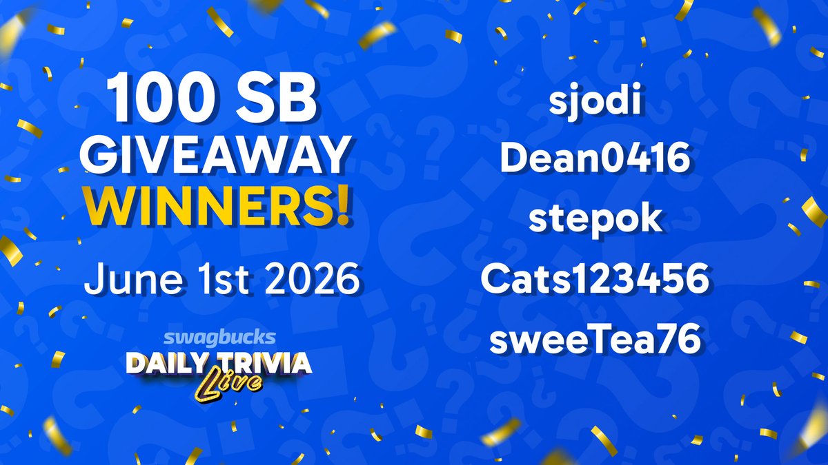 SBDailyTrivia's tweet photo. Congratulations to Tuesday's giveaway winners!

A new drawing was just held - play Thursday's LIVE 80s Movies game to find out who won! Maybe it was YOU...

Don't have the app? Get in the game at https://t.co/rNYNTqxt6Y https://t.co/QICQbM0fcr