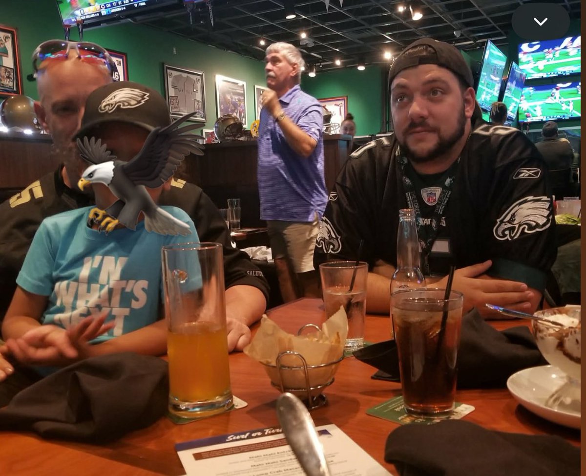 Elliot640FT's tweet photo. Just found out a close friend has passed away. Watching the Birds play on Sunday was ritual for us. (Always managed to avoid the camera)

I’m just happy you were able to watch the @Eagles win a Super Bowl

Let’s show a fellow bird fan love #FlyEaglesFly https://t.co/TANd2hRXSY