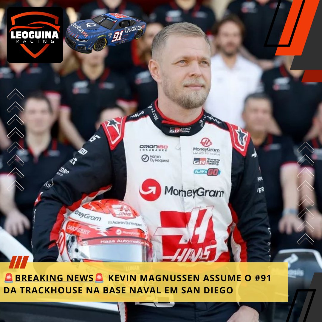 LeoGuina's tweet photo. 🚨BREAKING🚨 Kevin Magnussen vai estar no voltante do #91 da Trackhouse do Project 91, ele vai correr no final de semana em San Diego.
#JanMagnussen #KevinMagnussen #Porject91 #Trackhouse #SanDiego #NASCAR https://t.co/mjbKtEGeTn