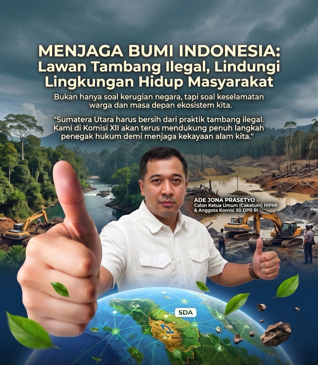 Stormingissimus's tweet photo. Ade Jona lawan tambang ilegal untuk lindungi lingkungan hidup masyarakat. https://t.co/niMTN1CPai