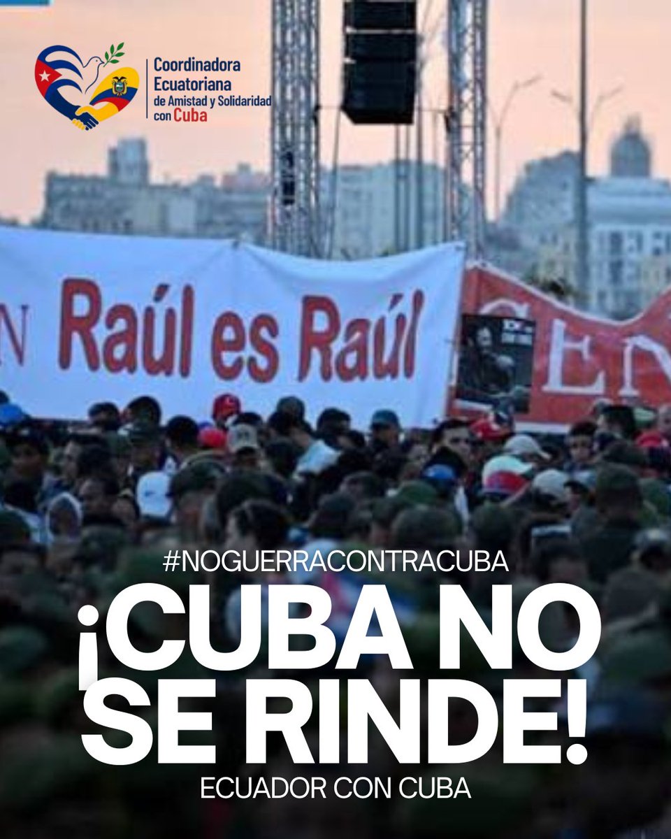 CPAZ_DDHH's tweet photo. #RaulEsRaul y no lo doblegarán, nuestro apoyo a la causa #NoGuerraContraCuba y en defensa de la solidaridad de #EcuadorConCuba https://t.co/mFW60Wx9AM