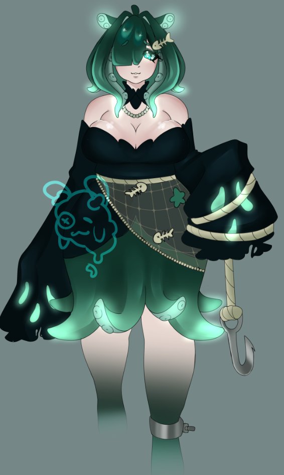MinaMendVT's tweet photo. I finally finished my own adoptable ! 

She is a Glowsquid Ghost !

I love her so much. .  I hope she goes to a great home !
if you wish to purchase her check the comments ! (ignore my watermark ToT) https://t.co/TqI1rCnExD