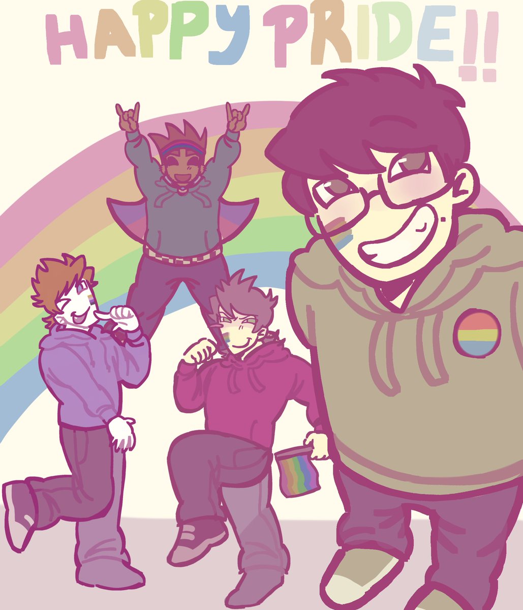 Wiggle11520's tweet photo. Repost of my pride month drawing cuz I deleted it 😭😭 HAPPY PRIDE MONTH EVERYONE!!! #Eddsworld https://t.co/uUQZqijl2E
