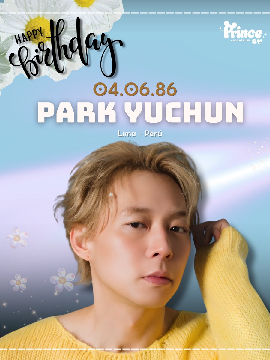 PrinceYCPeru's tweet photo. ¡Feliz cumple 40, Park Yuchun! 🌻🇯🇵  ¡Deseamos que tu luz siga brillando con fuerza hacia el futuro! Con todo nuestro apoyo incondicional y calidez,
​— Prince 유천 Perú FC 🇵🇪💙

#해피해피버스데이_유천
#Happy40th_YuchunDay
#Happy40thユチョンDay https://t.co/MQdbO06KAJ