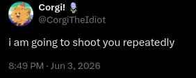 hetacervus's tweet photo. @CorgiTheIdiot BRO GOT 0 VIEWS IM DYING BRO IT AINT EVEN POP UP https://t.co/s8HA9x8CQg