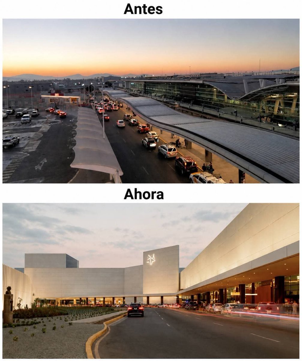 EmilioVallejoRL's tweet photo. México fue anunciado como sede del Mundial hace ocho años. Desde entonces, el Aeropuerto Internacional de Guadalajara se transformó por completo.

En el AICM, administrado por el Gobierno Federal, se optó por realizar arreglos estéticos que literalmente se caen a pedazos a pocos días de haber sido inaugurados.

En Guadalajara, gracias a la inversión privada del Grupo Aeroportuario del Pacífico, la terminal aérea fue prácticamente reconstruida.

Sin dejar de operar un solo día la terminal fue renovada y ampliada en todos sus espacios. Hoy luce, sin duda alguna, como la mejor del país.

La renovación no fue únicamente estética. Se reconstruyeron por completo los hangares privados y las calles de rodaje además de incorporarse una nueva pista.

Asimismo, con una visión a largo plazo sin precedentes en México, ya se adquirieron los terrenos necesarios para una tercera pista. Paralelamente continúan las obras de nuevas vialidades de acceso a la segunda terminal.

Con todo ello, el Aeropuerto de Guadalajara está más que listo no solo para recibir a los visitantes del Mundial en las próximas semanas, sino también para seguir creciendo y brindando servicio durante las próximas décadas.

Queda de manifiesto la diferencia entre gobiernos neoliberales y gobiernos neopopulistas.