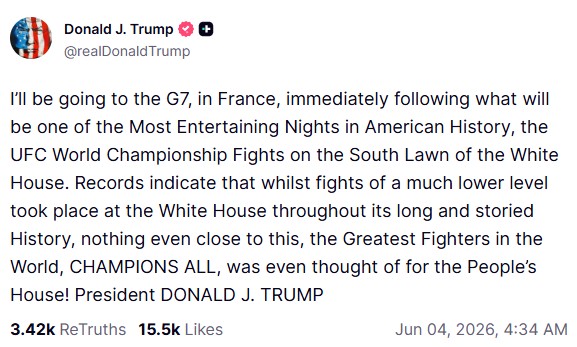 トランプ 貴重 トランプ氏のSNS投稿 ＞G7サミット出席表明 ただしSNSでのメインの話題
