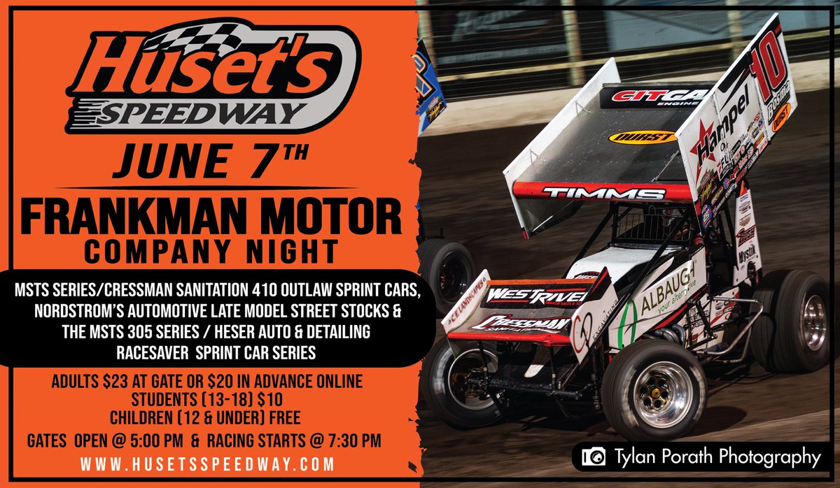 HusetsSpeedway's tweet photo. This Sunday is Frankman Motor Company Night featuring a pair of @MSTS360 divisions! https://t.co/bUpnTM1DQW