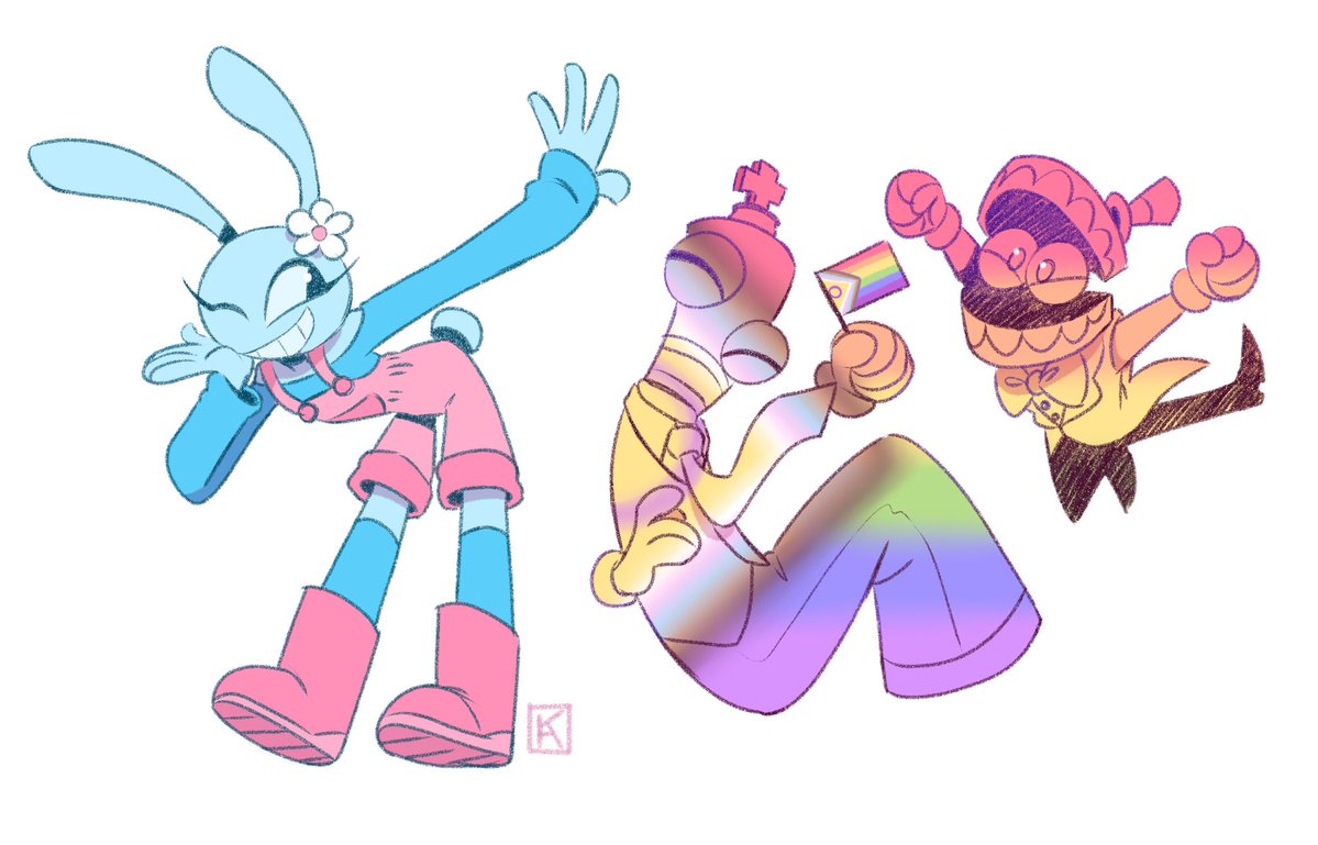 AshMichelleSims's tweet photo. (2/2) Ribbit: Pan
Ragatha: Lesbian
Pomni: Biromantic
Jax: Ace (or somewhere on that spectrum)
Gangle: Bi
Zooble: Nonbinary
Kinger: Straight Dad who loves all his Lgbt+ beans
Caine: doesn’t understand the deepness of this kind of thing(being AI) but loves everyone anyway. https://t.co/alJ35dY592