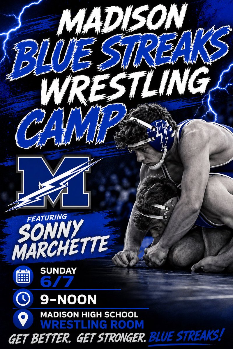 MadisonWrestler's tweet photo. Don’t miss out! ⚡️Ⓜ️🤼⚡️ https://t.co/reBYWwQ3yW