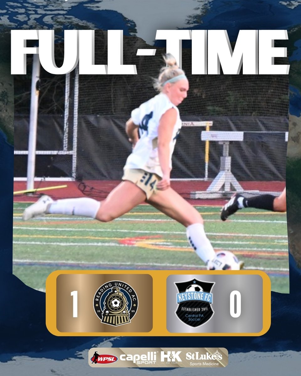 ReadingUnited's tweet photo. Full time, Great win!!! ⏲️

After a hard-fought battle on both ends, Reading United finds the breakthrough and comes out on top against Keystone FC‼️

#DefendThe610 #RUAC
#WPSL #HerGame
#RollTrain https://t.co/PeHoAgmlNX