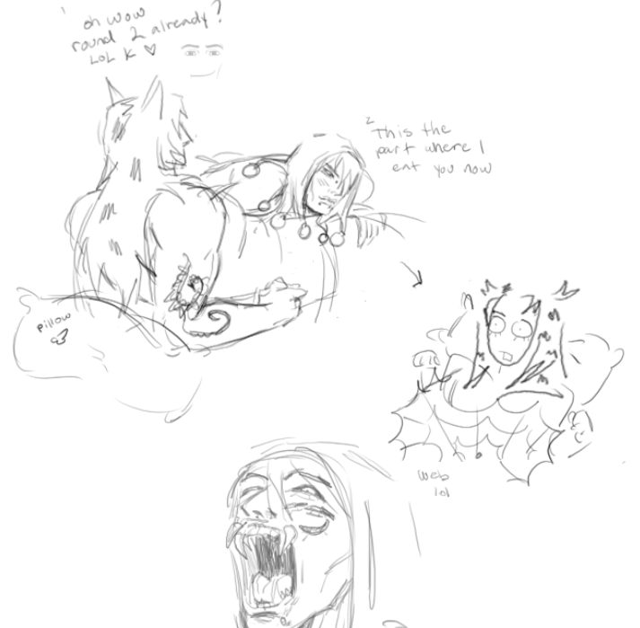 yaoiguyrisotto's tweet photo. warning for cannibalism in third panel lol 

spider risotto eats diavolo  #disris #risdia https://t.co/R0I5uHKn8y