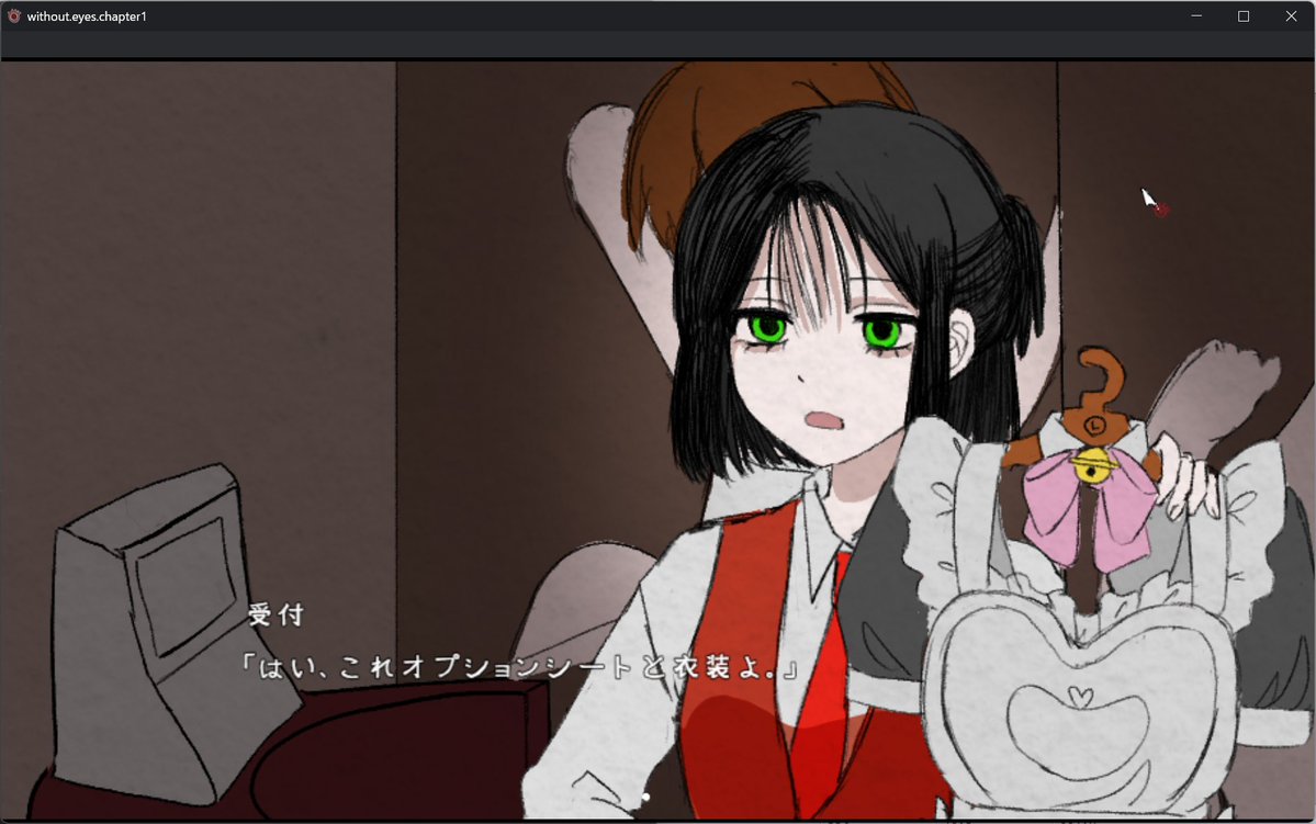 WithoutEyesGame's tweet photo. #フリーゲーム 
精神病ｘダークロマンスｘカニバリズム 
ゲーム「#withouteyes chapter1」
真実の愛を信じない男女二人が過去と向き合うまでの話。  
その果てに待ち受けるのは純愛、それとも歪愛？ 
 狂愛・ヤンデレ好きは必見の微ホラーゲーム
体験版を出しました↓
https://t.co/DV3OSOY4Lw https://t.co/lsiBjNHCnQ
