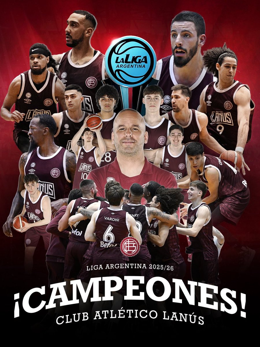 SaltaBasket's tweet photo. Desde Los Infernales de @SaltaBasket saludamos al equipo de @clublanus por coronarse campeón de @LigaARGbasquet y conseguir el ascenso a la máxma división del básquet nacional @LigaNacional 
👏🏽👏🏽👏🏽 ¡Felicitaciones!

#FinalLigaArgentina #LigaNacional https://t.co/erSifhf7LS