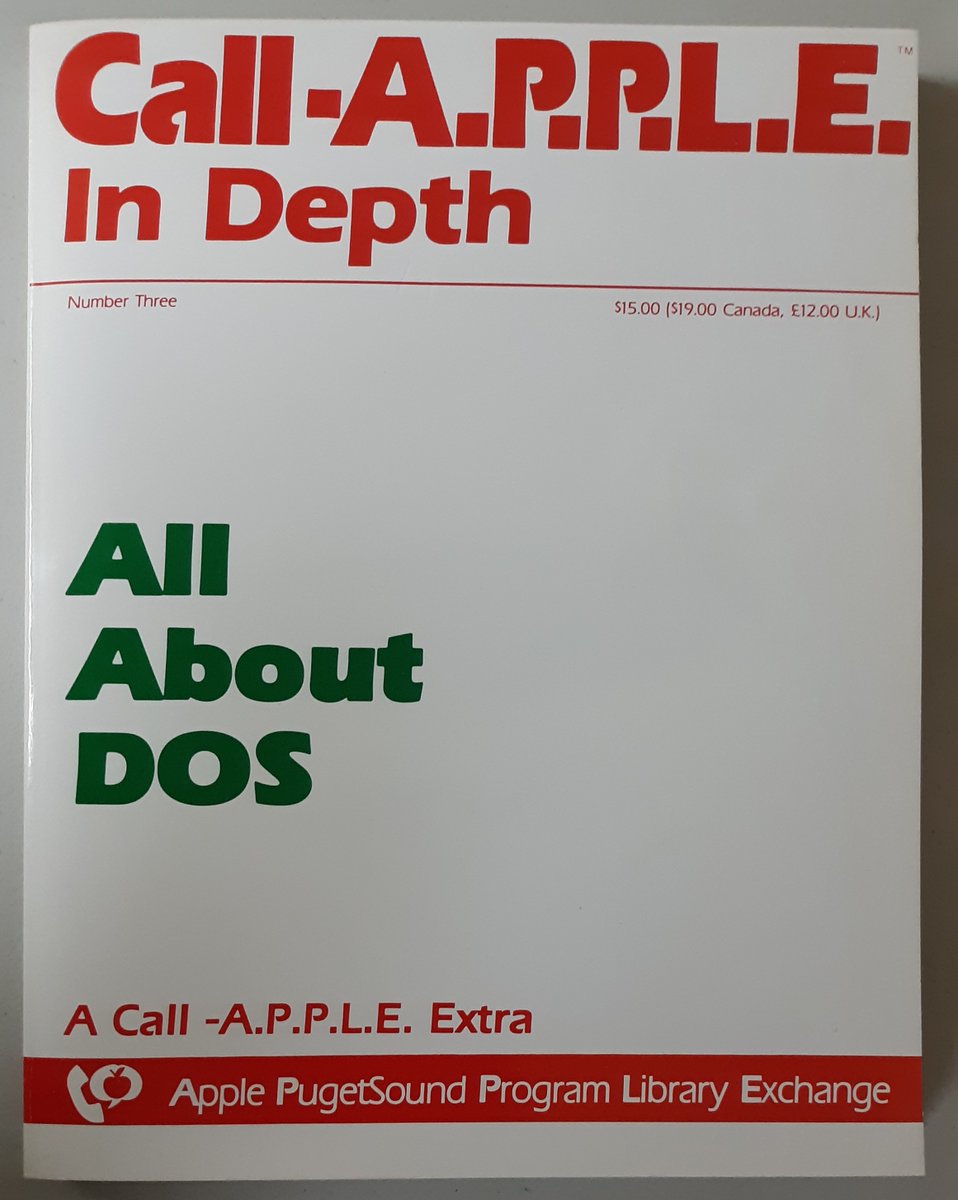 bryron9's tweet photo. "Call-A.P.P.L.E. In Depth Number Three All About DOS" 1983 by Apple Puget Sound Program Library Exchange. 288 pages Something for everybody, expand your knowledge of DOS, tutorials, some utilities &amp; most articles on the highest technical level. Two 5.25 inch disks "In Depth 3". https://t.co/BxEfgTcOoZ
