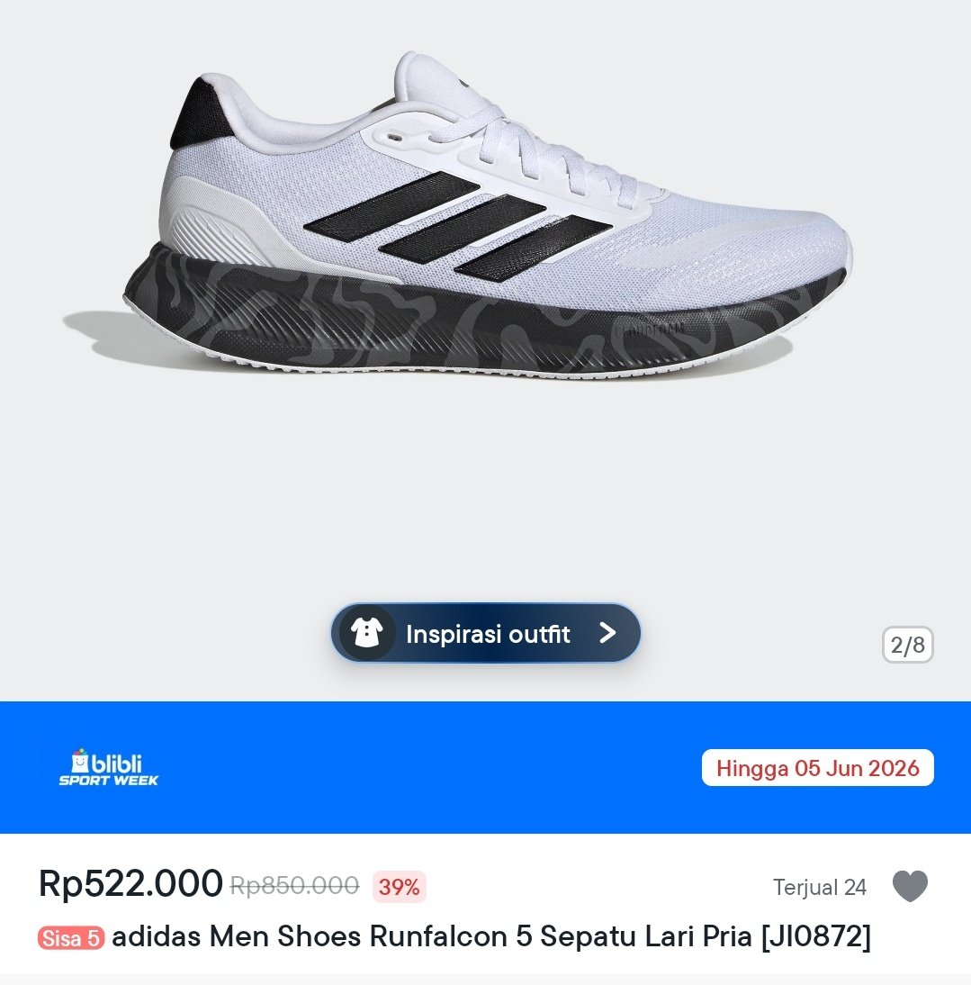 setwn9's tweet photo. ADIDAS BARU DISKON GEDE GAISS 🚨🚨🚨

Sepatu running cuma 400 ribu an ajaa. Langsung satsett aja dehh kunjungi official storenya sebelum kehabisan.

Blibli      : https://t.co/SAzasWUgAH 

Shopee : https://t.co/h2sH8PbzcG 

#sale #adidas #diskon https://t.co/IhniFpwGAd
