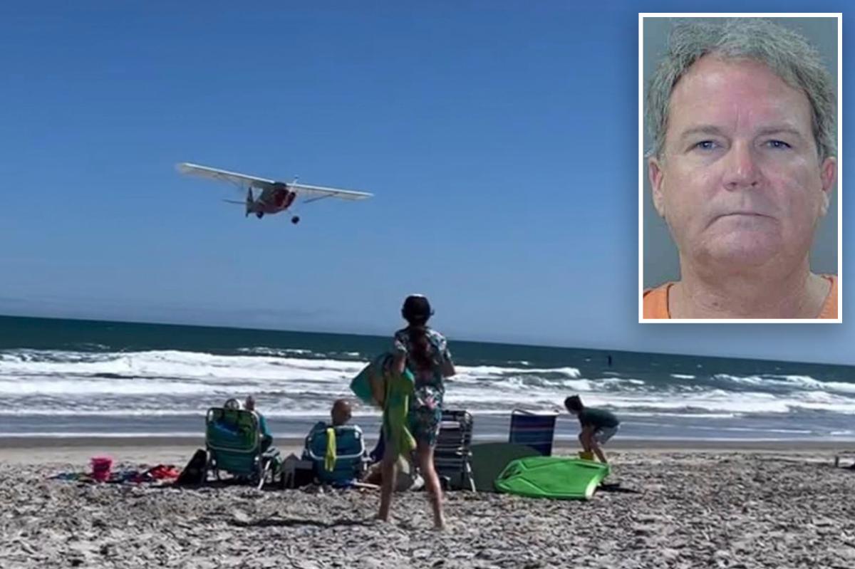 nypost's tweet photo. Pilot allegedly dive bombs over crowded South Carolina beach: 'Dove out of our beach chairs' https://t.co/glvlaO7tvU https://t.co/VplK9pIgtK