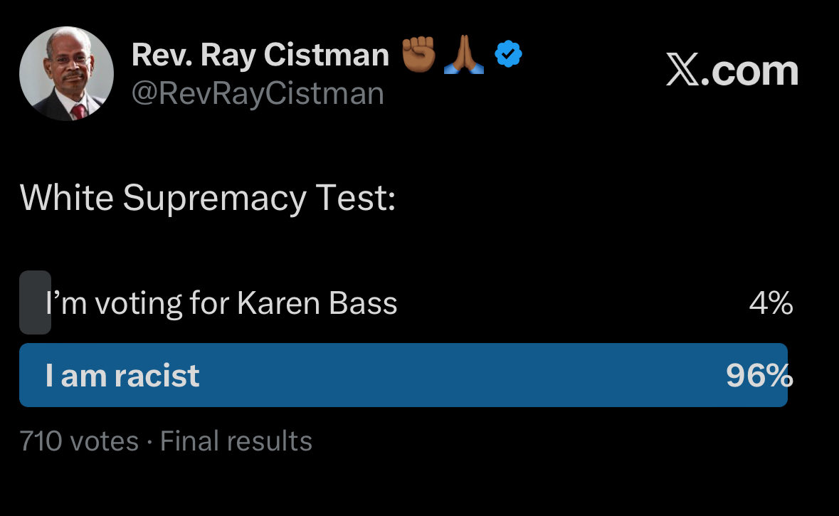 RevRayCistman's tweet photo. White supremacy wins again. https://t.co/FqEJ5VYlal